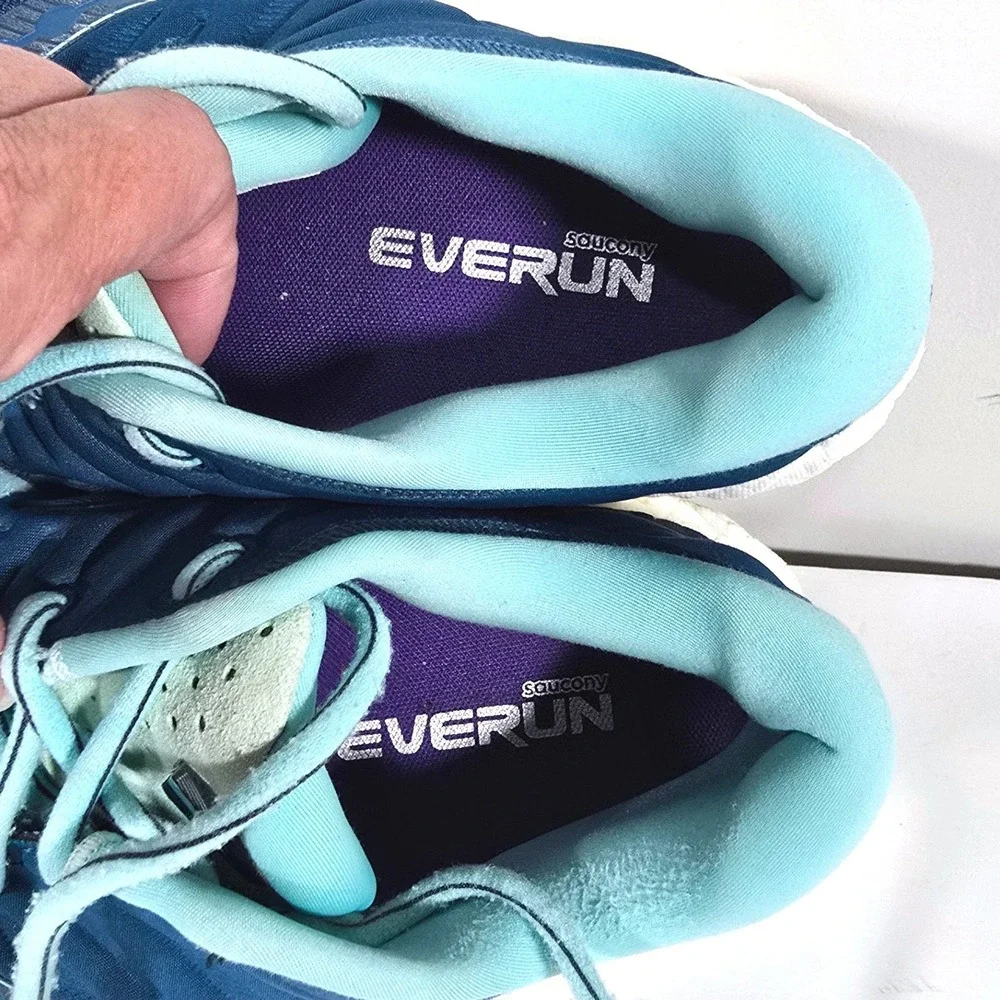 Saucony Hurricane 22 Running Shoes Womens 11.5 Blue Aqua Stability S10545-25